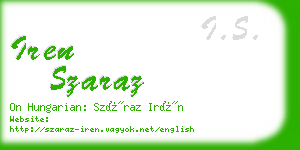 iren szaraz business card